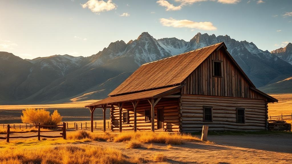 Historic ranch in the shadow of the Bighorn Mountains Wyoming